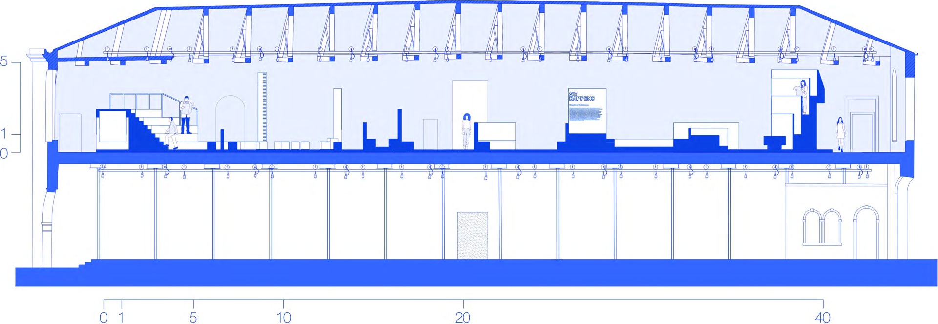Sit Happens: Blueprints of Co-Existence — Section through the pavilion