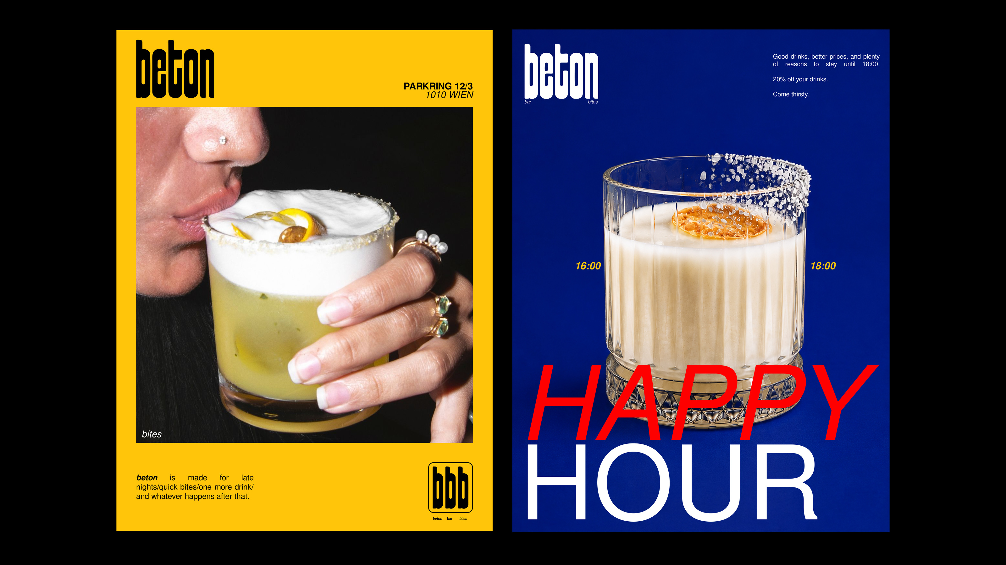 Beton Vienna — Beton visual identity — happy hour
